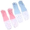 NIYANGLE 2 Pair Garden Gloves Ladies Waterproof Long Gloves Protection for Dishwashing and Kitchen Cleaning Anti-skid with Thick Pvc Material for Sturdy Home Use Random Color view 1