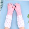 NIYANGLE 2 Pair Garden Gloves Ladies Waterproof Long Gloves Protection for Dishwashing and Kitchen Cleaning Anti-skid with Thick Pvc Material for Sturdy Home Use Random Color view 2
