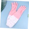 NIYANGLE 2 Pair Garden Gloves Ladies Waterproof Long Gloves Protection for Dishwashing and Kitchen Cleaning Anti-skid with Thick Pvc Material for Sturdy Home Use Random Color view 4
