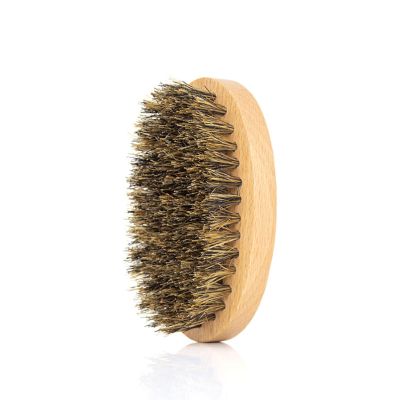 Beard Grooming Brush, Oval Wood Handle For Facial Hair, Boar Bristle Brush Men Beard & Mustache Brush Soften Your For Faci