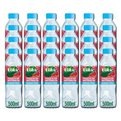 VC Touch of Fruit Watermelon SUGAR FREE Flavoured Still Natural Mineral Water with Sweetner and Natural Flavours 500ml Bottle No Calories Certified B Corp (Pack of 24)
