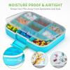 Blue 7.7 x 5.71 x 1.57 Inch ABS Pill Storage Box Daily Pill Organiser Tablet Box 7 Days Large Compartments Portable Travel Pill Box Large Capacity Medicine Box for Outdoor and Travel view 4