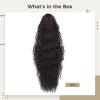 30 Wavy Claw Clip Ponytail Extension for Women, Curly Brown-Black Hairpiece, Easy to Wear and Secure view 3