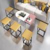 5in1 Multifunctional Storage Stool with Wheels Stackable Magic Cube Chair Upholstered Seat & Metal Frame for Kitchen & Living Room Yellow (45x45x45 cm) view 2