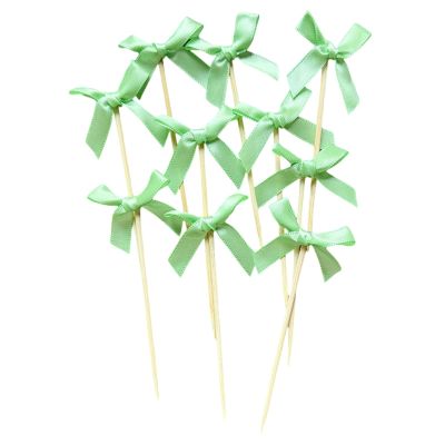 10Pieces Sophisticated Bowknot Cupcake Insert Decorations For Romance Themed Birthdays And Bridal Showers