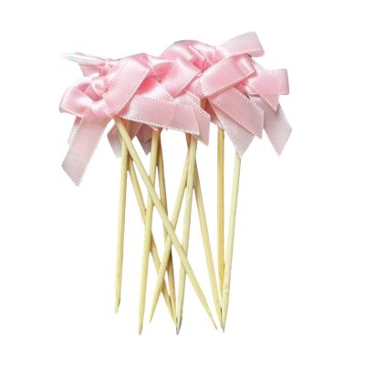10Pieces Sophisticated Bowknot Cupcake Insert Decorations For Romance Themed Birthdays And Bridal Showers