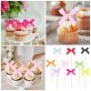 10Pieces Sophisticated Bowknot Cupcake Insert Decorations For Romance Themed Birthdays And Bridal Showers view 2