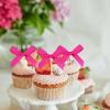 10Pieces Sophisticated Bowknot Cupcake Insert Decorations For Romance Themed Birthdays And Bridal Showers view 3