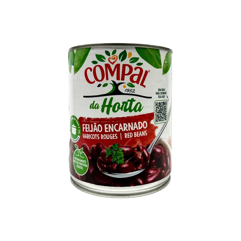Compal Red Beans in Tin 845G Feijao Encarnado Lata Boiled Red Beans Tin Product Ready to Eat Product of Portugal Pack of 1