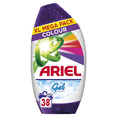Ariel Washing Liquid Laundry Detergent Gel, 38 Washes, Colour, Brrrilliant Stain Removal Even in 15C Or 15min