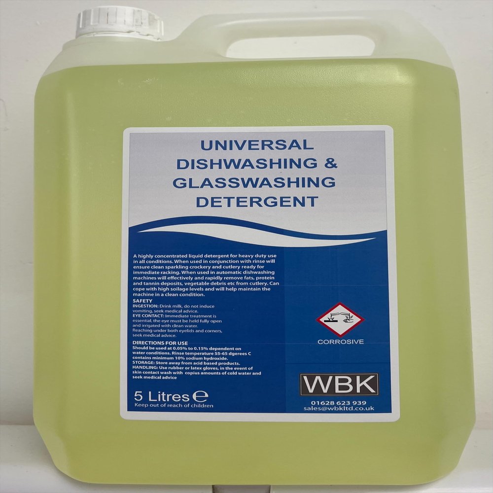Dishwashing and Glass Washing Liquid Detergent, 5 Litre