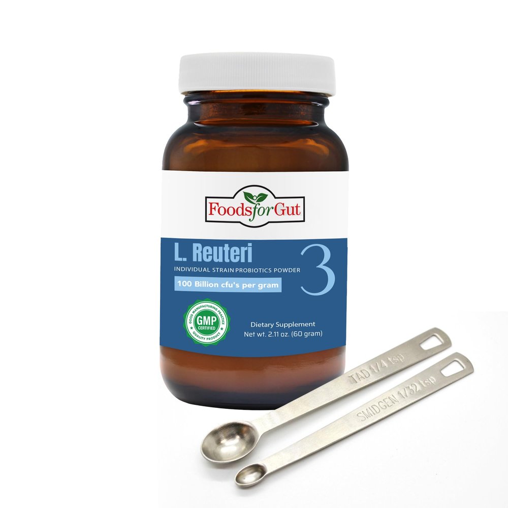 Foods For Gut Lactobacillus Reuteri 3 Probiotic Powder 100 Billion cfu's | Made in USA | NO Additives | Digestive & Immune Support | High Potency | L. Reuteri 3 | 30 Grams (1.05 Oz)