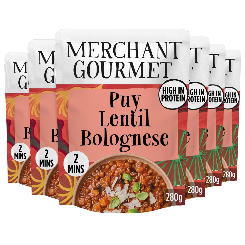 Merchant Gourmet Puy Lentil Bolognese, Vegan Ready Meal, 280 g (6-Pack)