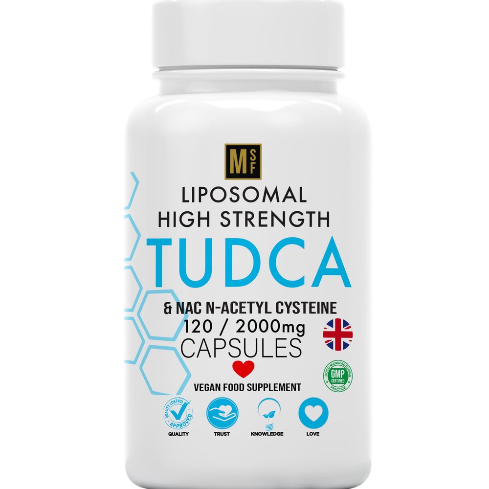 TUDCA | Tauroursodeoxycholic Acid (2000mg) | 120 High Strength Capsules | 1-A-Day 4 Months Supply | Bile Salt Liver Health | NAC N-Acetyl Cysteine | Non-GMO, Vegan, Liposomal Max Absorption UK Company