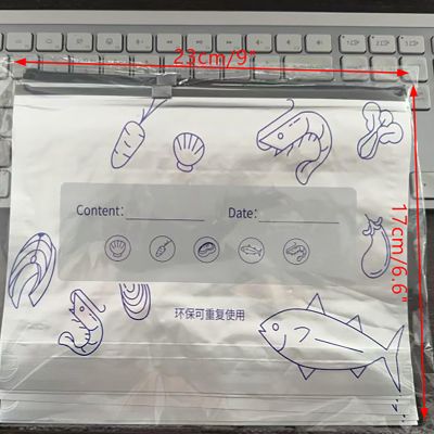 10Pcs/Bag Large Capacity Aluminum Foil Food Bag Leakproof Freezer Safe Kitchen Fresh Bag Fresh-keeping Reusable Zip Lock Bag