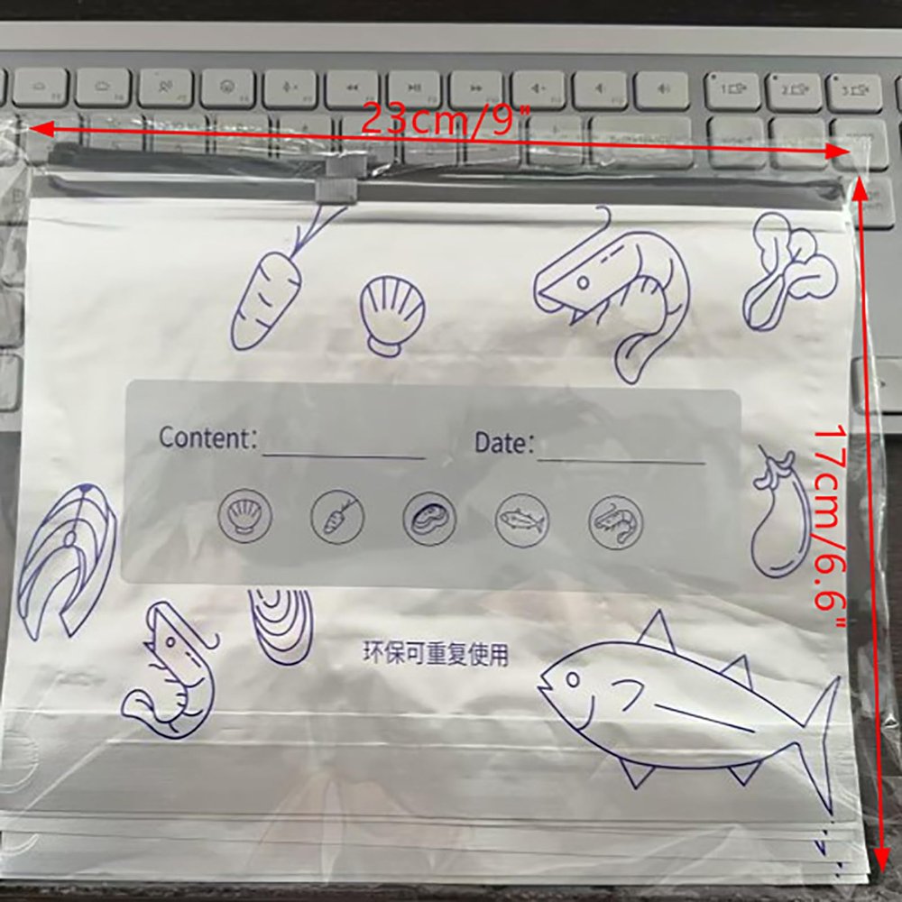 10Pcs/Bag Large Capacity Aluminum Foil Food Bag Leakproof Freezer Safe Kitchen Fresh Bag Fresh-keeping Reusable Zip Lock Bag