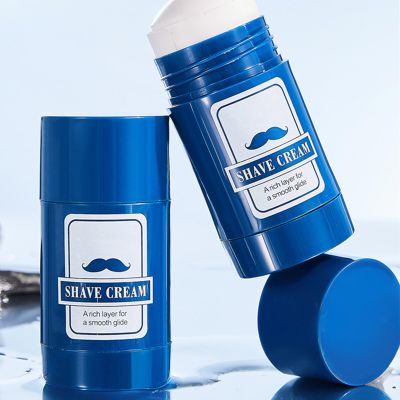 2-in-1 Shaving Cream Stick, Moisturizing Shave Balm, Facial Hair Removal Cream, Hydrating Skin Protection, Easy to Use, 40g, for Beard Grooming Face