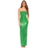 YGZHANYUANOKU Women PVC Leather Hobble Dress Strapless Sleeveless Bodycon Bandage Faux Latex Back Slit Maxi Dress Party Clubwear Customizable,Pink,L view 2
