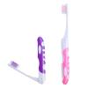 2Pcs Travel Toothbrush Set, Folding Toothbrush Travel, Soft Portable Toothbrushes for Travels Camping Hiking (Pink and Purple)