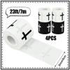 4 Pcs Christian Athletic Tapes Religious Sport Tape with Cross White Black Bible Verse Wrist Tapes Cross Athletic Wrist Tape for Sports Gymnastics Tennis Boxing Athlete First Aid Injury Wrap, 2inx23ft view 2