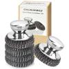 5PCS Stainless Steel Scrubber Pads, Steel Wool Scrubber Set with 2Pcs Handle, Stainless Scrubber for Cleaning Kitchen and Household, Dishes, Stoves, Grill, Wash Sink, Pots view 1