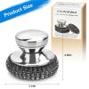 5PCS Stainless Steel Scrubber Pads, Steel Wool Scrubber Set with 2Pcs Handle, Stainless Scrubber for Cleaning Kitchen and Household, Dishes, Stoves, Grill, Wash Sink, Pots view 2