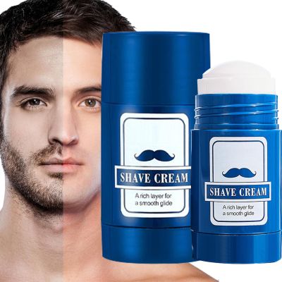 Shaving Cream for Men, 40g Hydrating Shave Balm, 2-in-1 Smooth Shave Stick, Beard Grooming, Easy Beards Grooming Solution, Facial Hair Removal, Softening Formula for Sensitive Skin Care