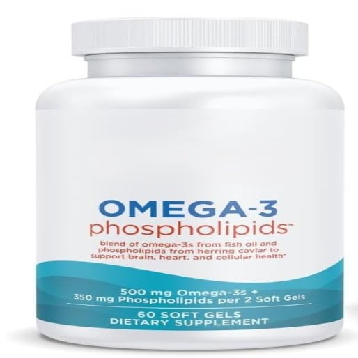 NordicOmega 3Phosfolipids 500mg Omega3+350mg Phospho per 2 Softgels, 60 oftgels