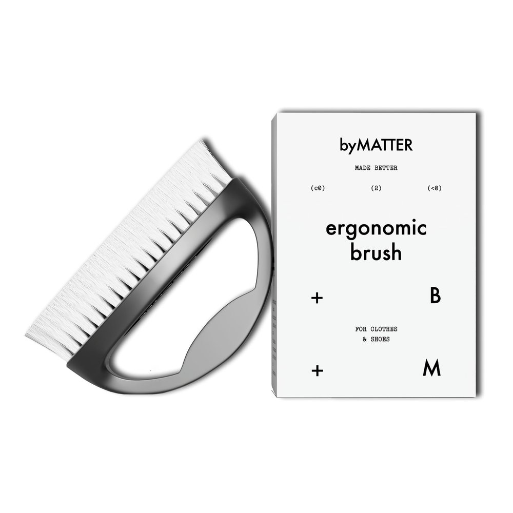 byMATTER Ergonomic Laundry Brush Suitable For Clothes, Upholstery, Shoes, Fabric Cleaning, Helps Stain Removal, Stiff Bristle Brush