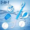 36 Pack Mini Disposable Toothbrushes 5-in-1 Prepasted Travel Toothbrush with Toothpaste Floss & Pick for Hotel Camping Flight Car Guest Use 9ct per Portable Case Essentials for Women Men Kids view 3