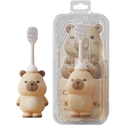 Ymxygz 2 Pcs Cute Capybara Toothbrush, Kids Toothbrush, Super Soft Bristles for Gentle Cleaning, Toddler Toothbrush for Children Aged 0-5 Years