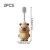 Ymxygz 2 Pcs Cute Capybara Toothbrush, Kids Toothbrush, Super Soft Bristles for Gentle Cleaning, Toddler Toothbrush for Children Aged 0-5 Years view 3