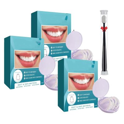 Veenorat Teeth, Veenora Clip-On Veneers, Adjustable Snap-On Teeth Covers, Veneers Teeth Natural Look, Clip on Veneers Top and Bottom,Veenora Clip on Veneers for Teeth,Soft Denture Reline Kit (3)
