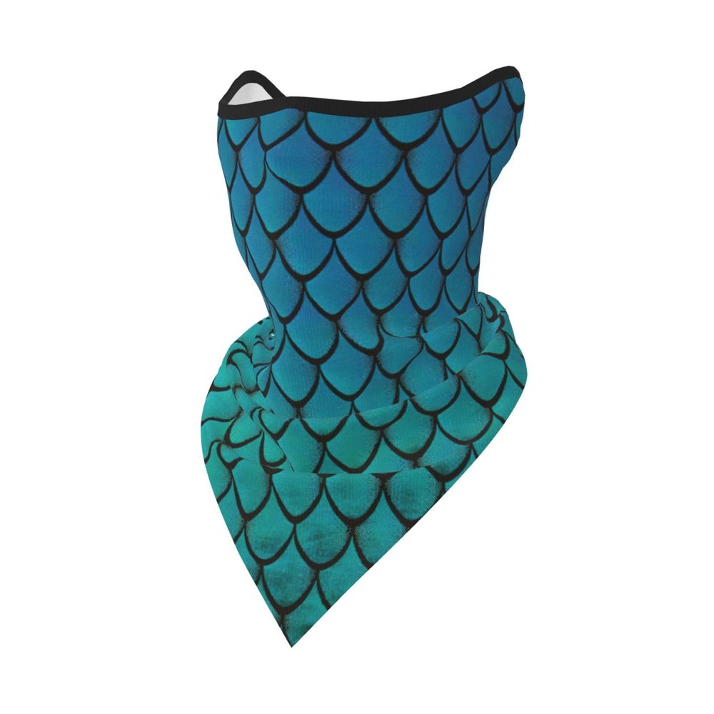 DEXNEL blue fish scale Face Mask Summer Cover Protection Balaclava Men Women for Beach Activities