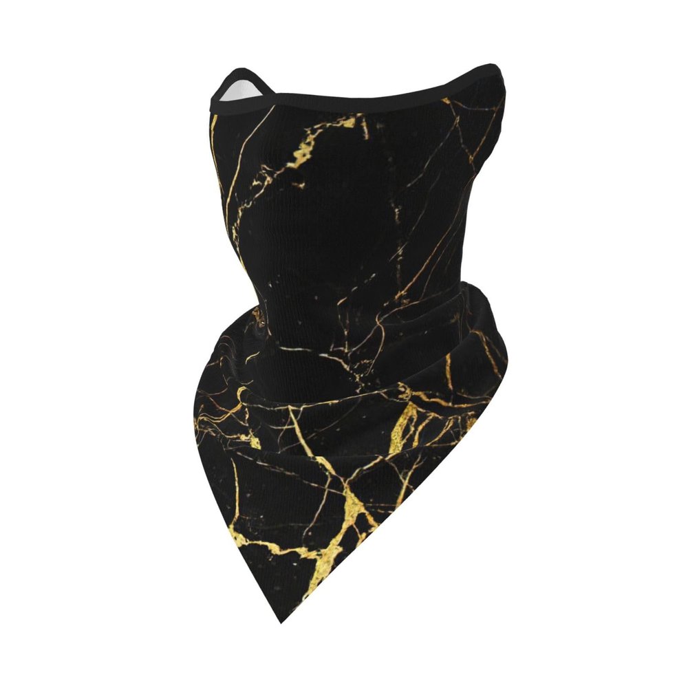 DEXNEL Black Gold Marble Face Mask Summer Cover Protection Balaclava Men Women for Beach Activities