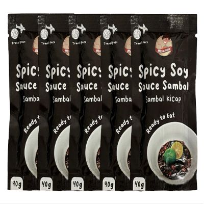 Maznah Spicy Soy Sauce Sambal (Sambal Kicap) 40g | Packs of 5 | Travel Packs