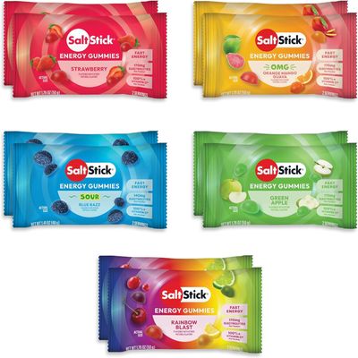 SaltStick Energy Gummies with Electrolytes, Variety Pack, Easy to Chew Electrolyte Gummy, Energy Chews That Taste Great. 10 Packs, 80 Gummies