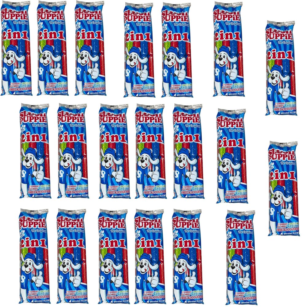 2 in 1 Freeze Ice Pops 8 Assorted Flavours 75ml Lollies Pack of 14, 10, or 20 Gluten Free, Vegetarian, Kosher (20 x Slush Ice Lolly x8 Assorted 75ml)