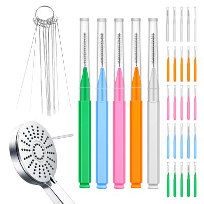 30PCS Shower Head Cleaning Brush for Small Hole, Multiple Size Shower Head Cleaner Picks, Nozzle Unclogger with Storage Boxes, Showerhead Cleaning Brushes Tools for Bathroom or Kitchen