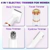 Electric Razor for Women 4-in-1, Lady Shavers for Pubic Hair Trimmer Bikini Trimmer Women, Rechargeable Intimate Shavers Womens Electric Shaver for Body Legs Underarm, Wet and Dry Use, USB view 2