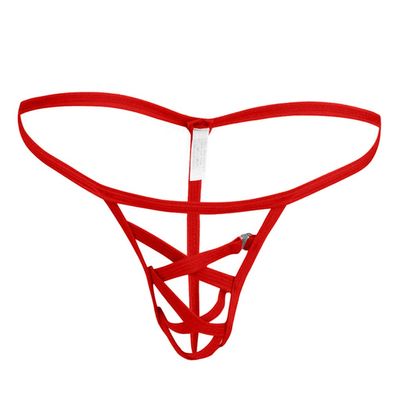 Sexy Underwear Men's Slow Sexy Waist Ice Male G Strings Men's Silk Micro Green Lingerie Set, red, One Size
