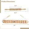 2Pcs Wooden Massage Tools Set Back Massager Roller Rope & Stick For Full Body Relaxation view 4