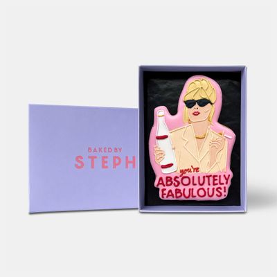 Baked by Steph - You're Absolutely Fabulous Birthday - Letterbox Message Iced Cookie