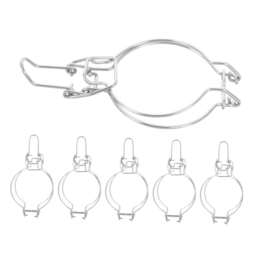 Mipcase 6pcs Stainless Steel Mason Jar Wire Holders with Airtight Seal for Food Preservation and Kitchen Organization, Easy Opening and Closing Wire Clamps for Wide Mouth Glass Jars