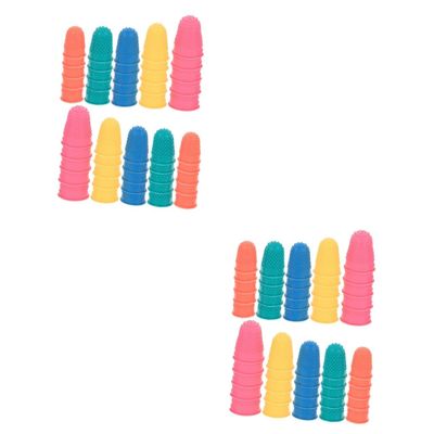 PACKOVE 2sets 50pcs Non Slip Rubber Finger Protectors for Money Counting Writing and Sorting Tasks Flexible Static Durable Covers for Office Use Random Color 50pcs*2