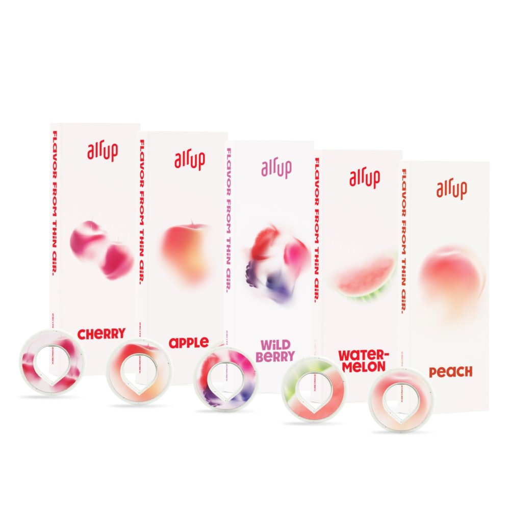 air up Flavour Pod Set 5 Flavours: 3x Peach, 3x Wild Berry, 3x Cherry, 3x Apple, 3x Watermelon (15 Pods) Flavours up to 75L of Water For original air up water bottle