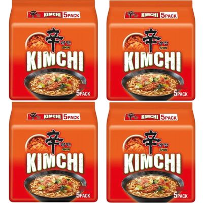 KIMCHI Ramyun Ramen Noodles 120g Each (Pack of 20) - Instant Kimchi Noodles Multipack HALAL, Easy, Quick, & Delicious Instant Meal
