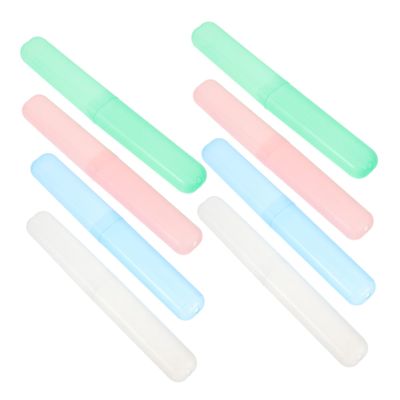 iplusmile 8pcs Compact Travel Toothbrush Storage Portable Holder Cases Colors for Travel and Camping