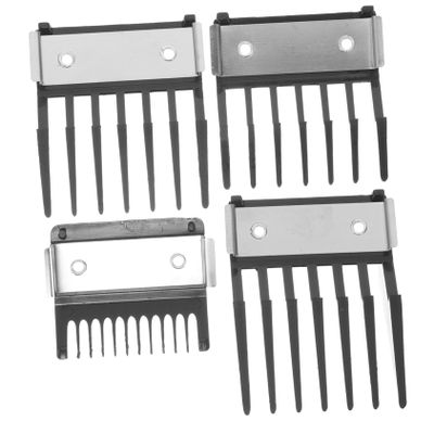 Mikinona Professional Hair Clipper Guards for 4pcs and with Buckle Limit Design Precise Measurements, Stainless Steel and Abs Material Hair Cutting Guides Hairdressing and Professional