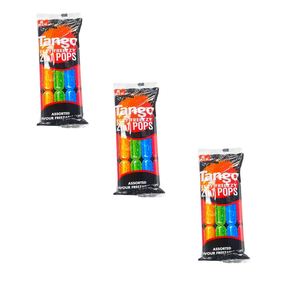 2 in 1 Ice Lolly Drumsticks 8x75ml Fruity Frozen Pops Gluten Free, Kosher & Vegetarian Great for Parties & BBQs (3x Tango 2in1 Ice lolly 8x 75ml)